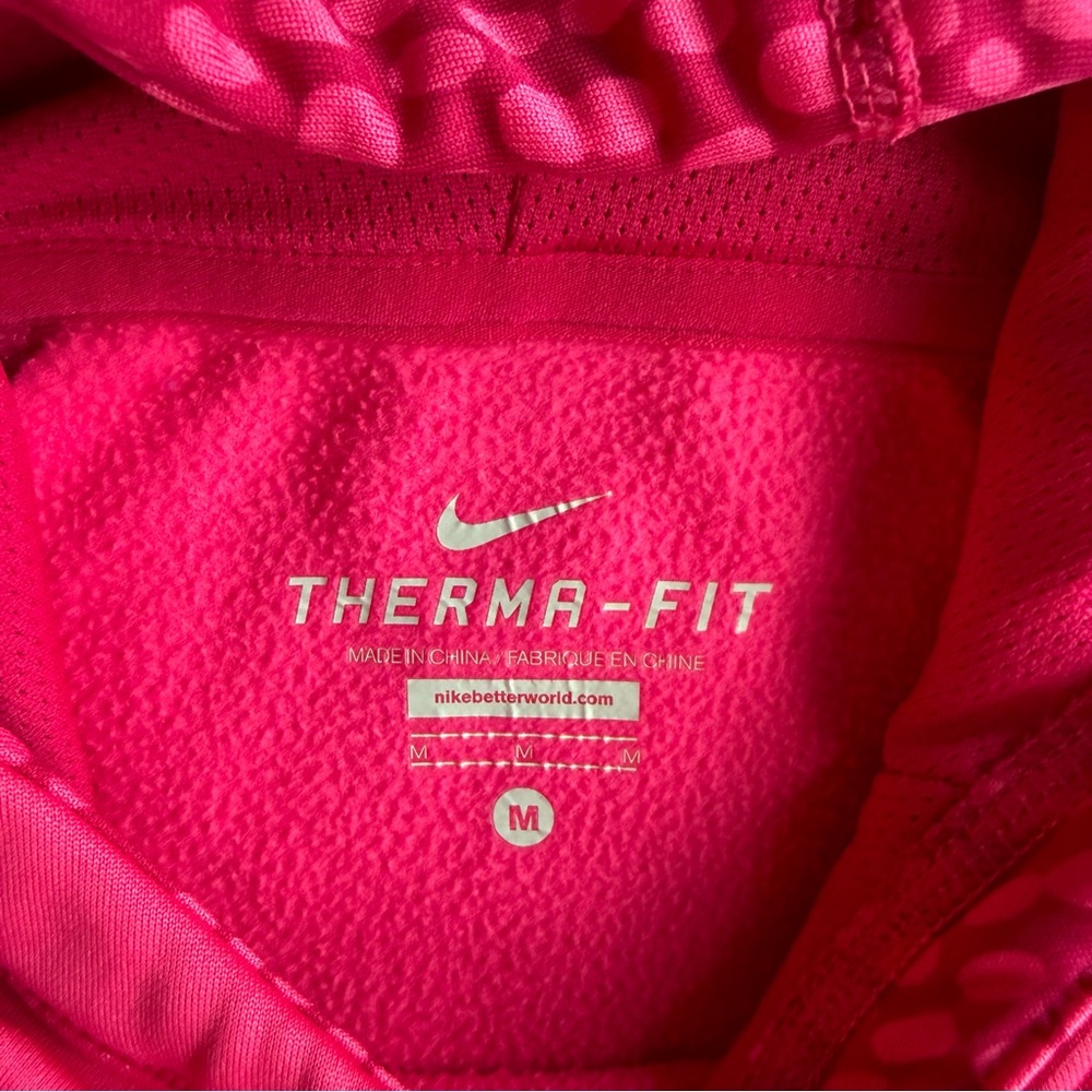 Nike Therma Fit Hoodie Womens M Pink Just Do It Pullover Athletic Sweatshirt - Picture 2 of 9